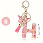 Fashion DIY A-Z Letters keychain Metal Holder Pendent Key Chain Women Car Key Ring Simple Letter Name Key Party Gift Jewelry