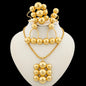 Jewelry Set for Women Luxury Pendant Necklace and Dangle Earrings Weddings Bridal Bangle Ring Set Gifts ﻿