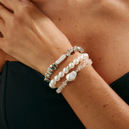 Fashion Bracelets For Women New Vintage Irregular CCB Beads Imitation Pearl Chain Jewelry Valentine's Gift B074