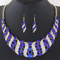 Romantic 2 Pieces/set Wedding Jewelry Set Shiny Crystal Bridal Jewelry Set Ladies Necklace Earrings
