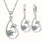 Wedding Bridal Jewelry Sets for Women Neckalce and Earrings 925 Sterling Silver Romantic Style Jewelry for Women As Gift