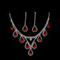 Romantic 2 Pieces/set Wedding Jewelry Set Shiny Crystal Bridal Jewelry Set Ladies Necklace Earrings