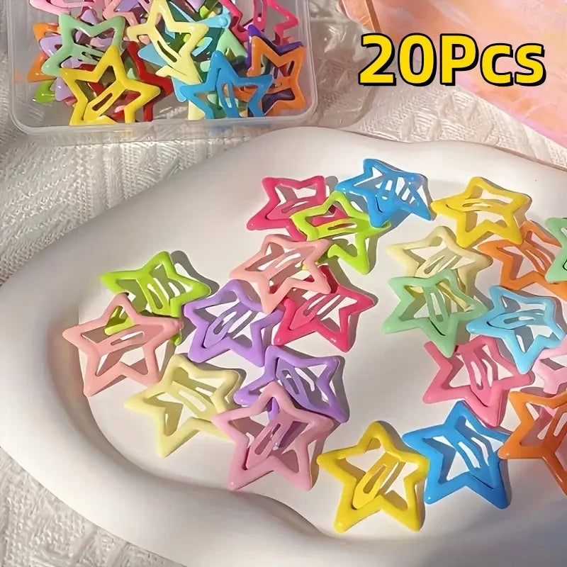 20/50Pcs Star-Shaped Alloy Hair Clips Elegant Retro Style Lightweight Hollow-Out Design Hair Accessories for Daily Wear Styling