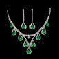 Romantic 2 Pieces/set Wedding Jewelry Set Shiny Crystal Bridal Jewelry Set Ladies Necklace Earrings