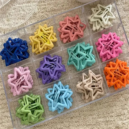 20/50Pcs Star-Shaped Alloy Hair Clips Elegant Retro Style Lightweight Hollow-Out Design Hair Accessories for Daily Wear Styling
