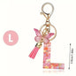 Fashion DIY A-Z Letters keychain Metal Holder Pendent Key Chain Women Car Key Ring Simple Letter Name Key Party Gift Jewelry