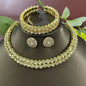 1 necklace, 1 pair of earrings, 1 bracelet, fashionable crystal, 3-piece set, rhinestone claw chain, diamond inlaid collar jewel