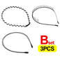 6/1pcs Fashion Metal Hair Band for Men Women Unisex Black Waved Hair Head Hoop Sports Headband Hairband Hair Accessories