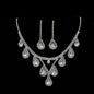 Romantic 2 Pieces/set Wedding Jewelry Set Shiny Crystal Bridal Jewelry Set Ladies Necklace Earrings