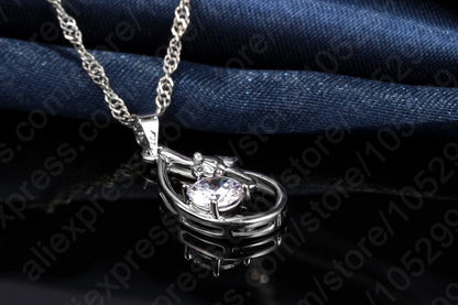 Wedding Bridal Jewelry Sets for Women Neckalce and Earrings 925 Sterling Silver Romantic Style Jewelry for Women As Gift