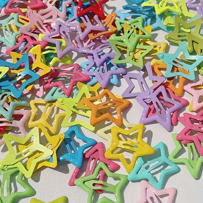 20/50Pcs Star-Shaped Alloy Hair Clips Elegant Retro Style Lightweight Hollow-Out Design Hair Accessories for Daily Wear Styling
