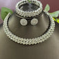 1 necklace, 1 pair of earrings, 1 bracelet, fashionable crystal, 3-piece set, rhinestone claw chain, diamond inlaid collar jewel