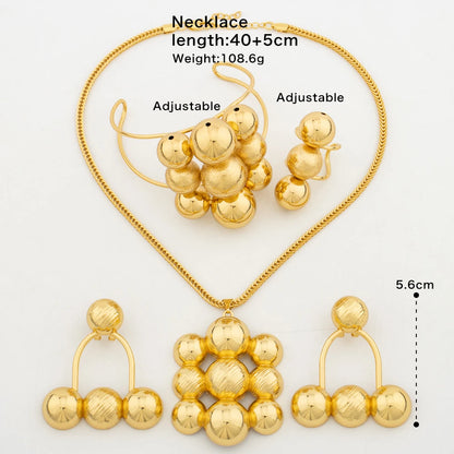 Jewelry Set for Women Luxury Pendant Necklace and Dangle Earrings Weddings Bridal Bangle Ring Set Gifts ﻿