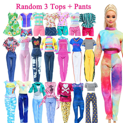 50 Pcs/Set Handmade Doll Clothes for 11.5'' Doll 2 Evening Gown Bikinis 3 Outfit 2 Mini Dress 10 Hangers 31 Accessories Kids Toy