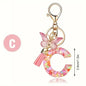 Fashion DIY A-Z Letters keychain Metal Holder Pendent Key Chain Women Car Key Ring Simple Letter Name Key Party Gift Jewelry